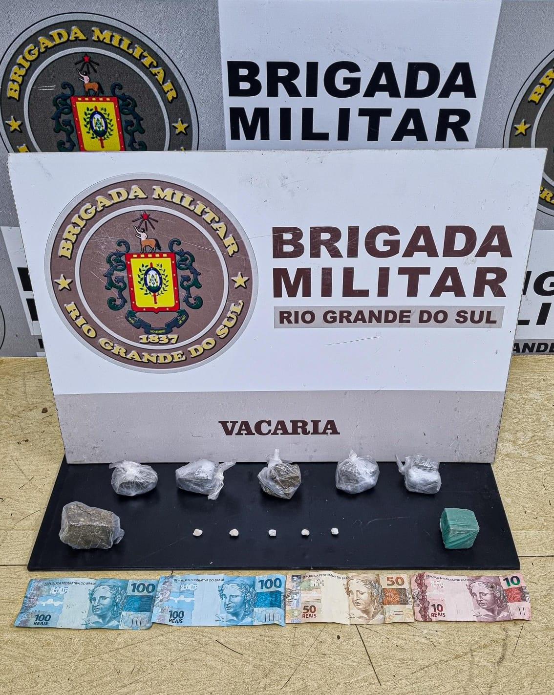 Brigada Militar realiza prisão por tráfico de drogas em Vacaria