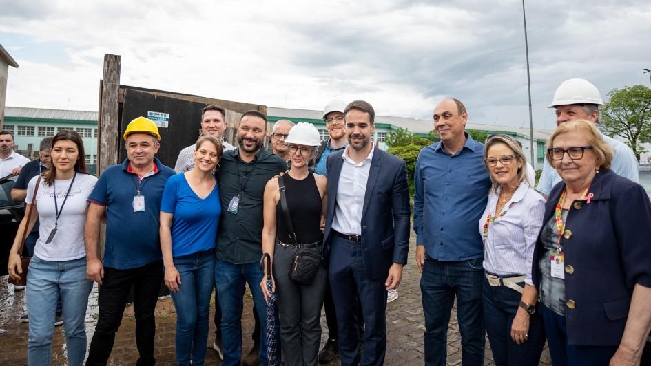 Governador Eduardo Leite realiza vistoria na revitalização da Estação Férrea de Caxias do Sul, na Serra